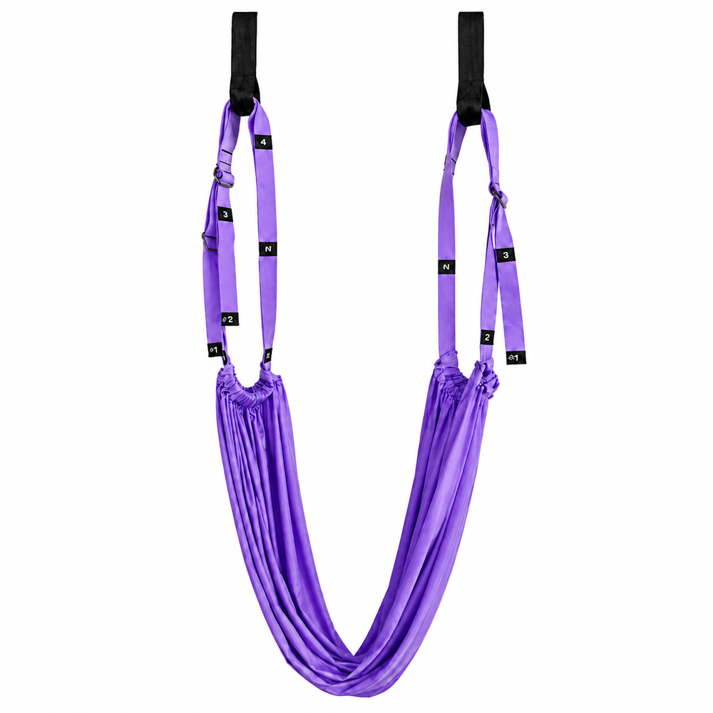 Premium Aerial Yoga Belt Durable Elastic Inversion Trainer Yoga Fitness Stretching Thick Fabric Split Flexibility Training Adults Kids Seniors Support Strap