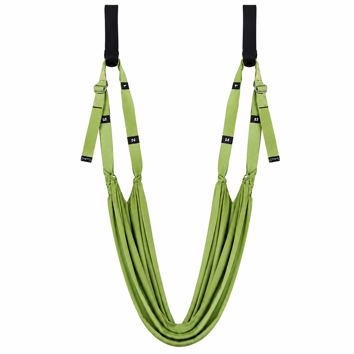 Premium Aerial Yoga Belt Durable Elastic Inversion Trainer Yoga Fitness Stretching Thick Fabric Split Flexibility Training Adults Kids Seniors Support Strap