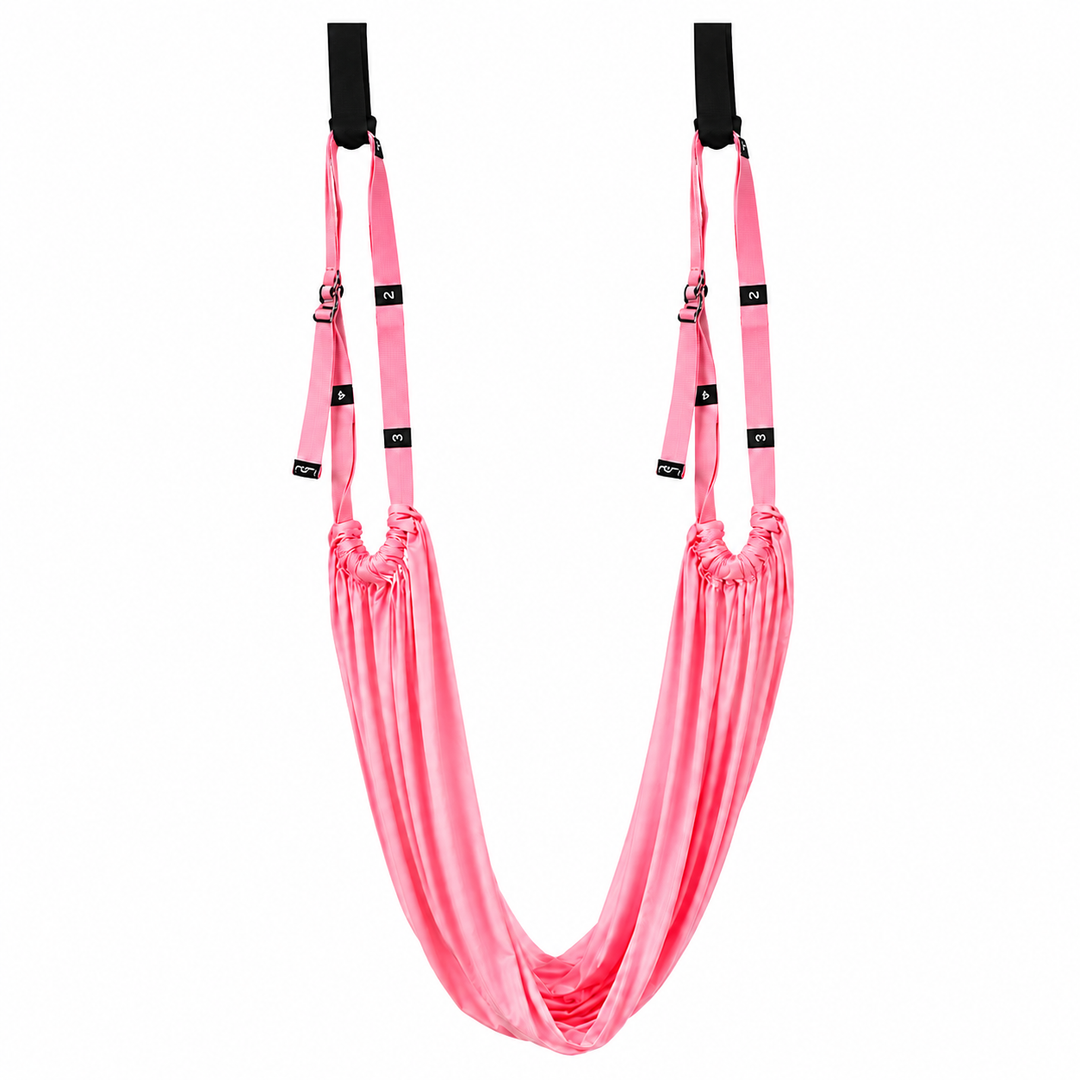 Premium Aerial Yoga Belt Durable Elastic Inversion Trainer Yoga Fitness Stretching Thick Fabric Split Flexibility Training Adults Kids Seniors Support Strap