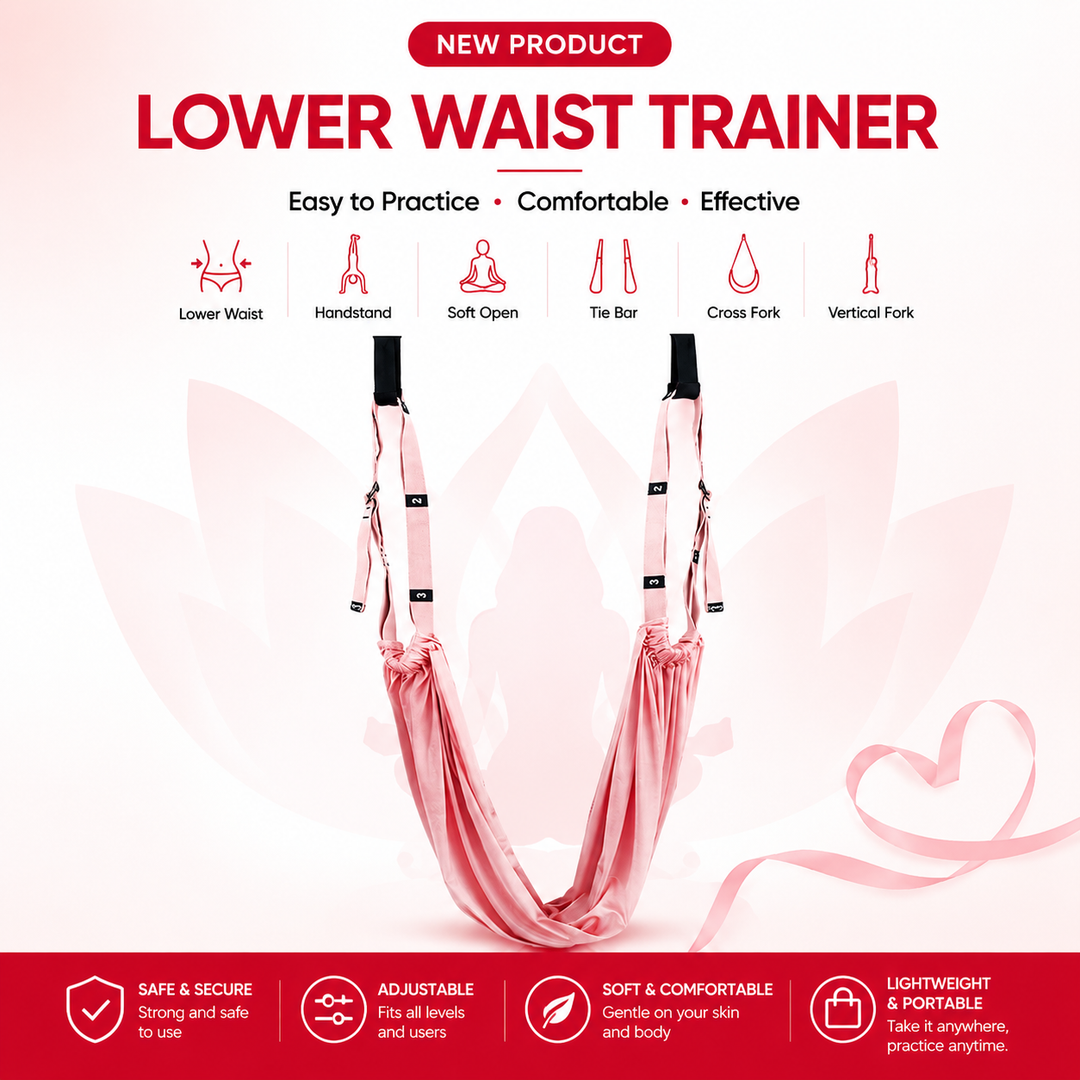Premium Aerial Yoga Belt Durable Elastic Inversion Trainer Yoga Fitness Stretching Thick Fabric Split Flexibility Training Adults Kids Seniors Support Strap