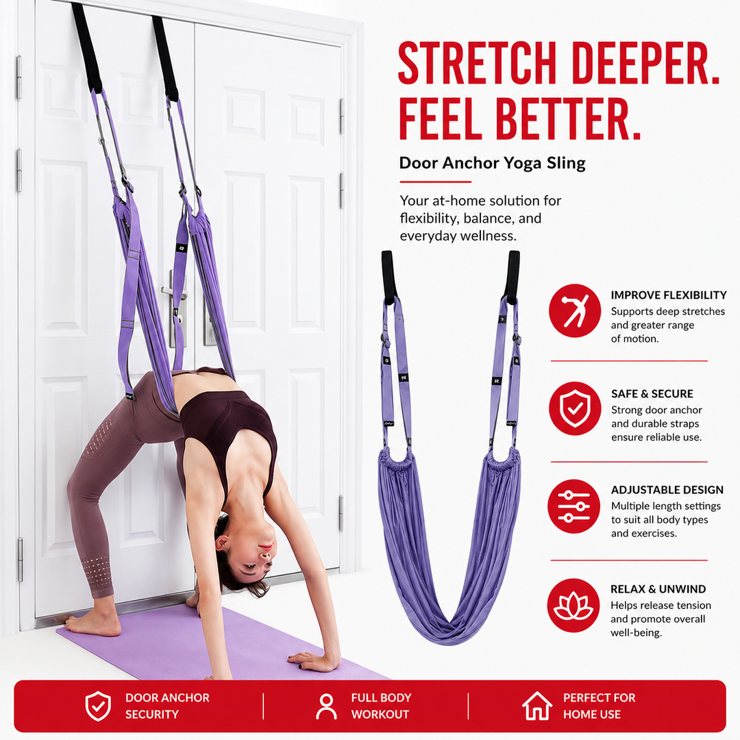 Premium Aerial Yoga Belt Durable Elastic Inversion Trainer Yoga Fitness Stretching Thick Fabric Split Flexibility Training Adults Kids Seniors Support Strap