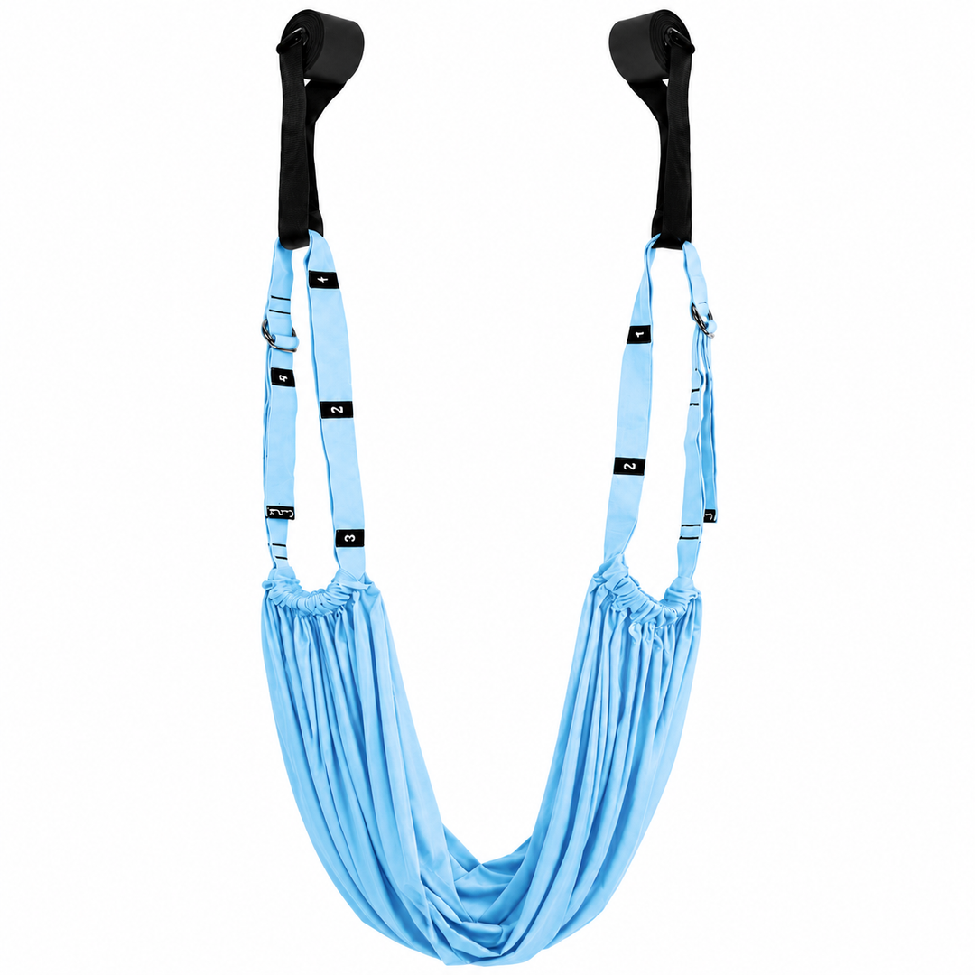 Premium Aerial Yoga Belt Durable Elastic Inversion Trainer Yoga Fitness Stretching Thick Fabric Split Flexibility Training Adults Kids Seniors Support Strap
