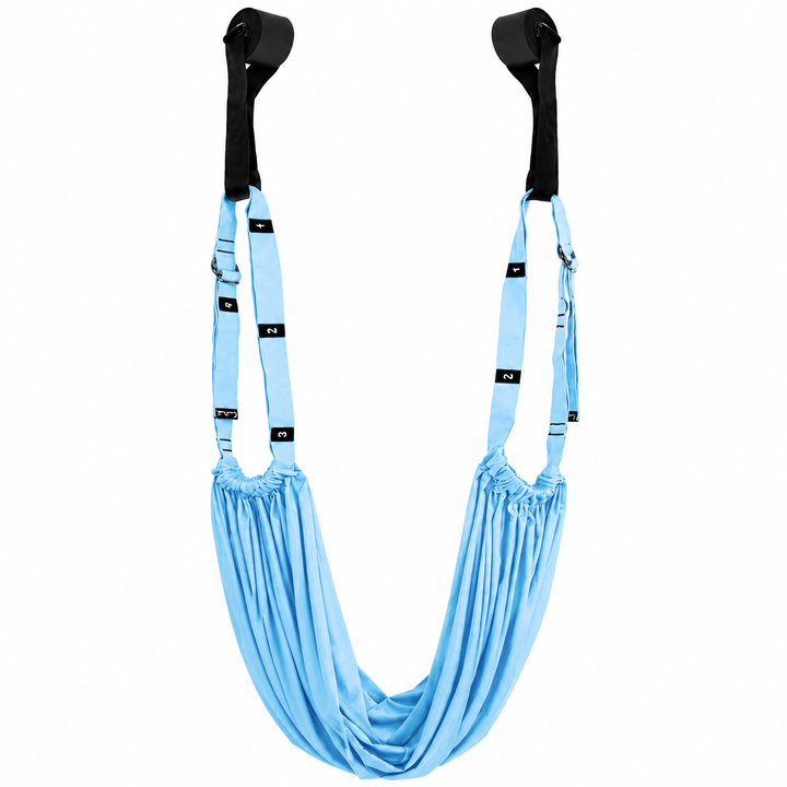 Premium Aerial Yoga Belt Durable Elastic Inversion Trainer Yoga Fitness Stretching Thick Fabric Split Flexibility Training Adults Kids Seniors Support Strap