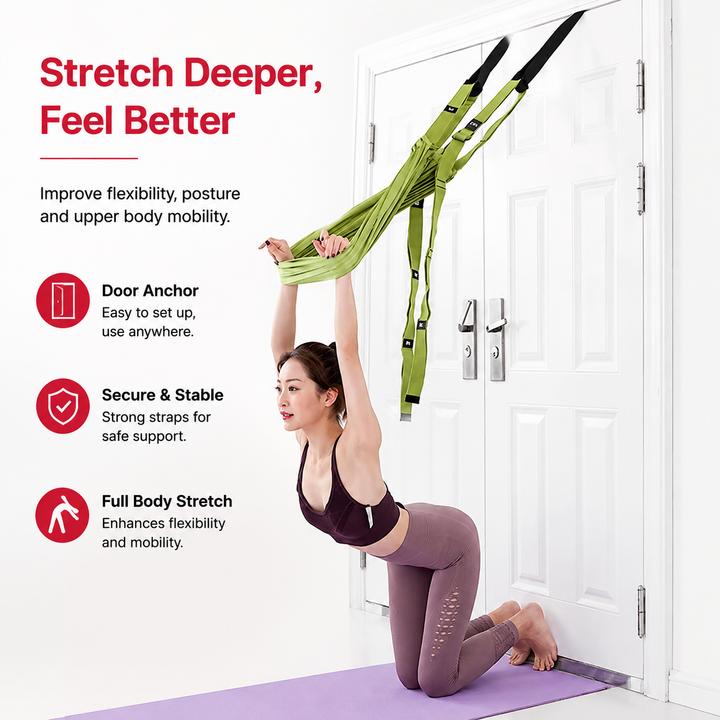 Premium Aerial Yoga Strap Adjustable Stretching Belt Inversion Training Strap Polyester Cotton with Metal Buckle Portable Home Gym Yoga Daily Use