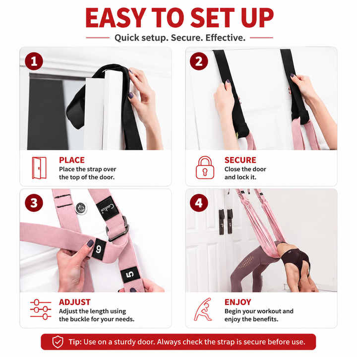 Premium Aerial Yoga Strap Adjustable Stretching Belt Inversion Training Strap Polyester Cotton with Metal Buckle Portable Home Gym Yoga Daily Use