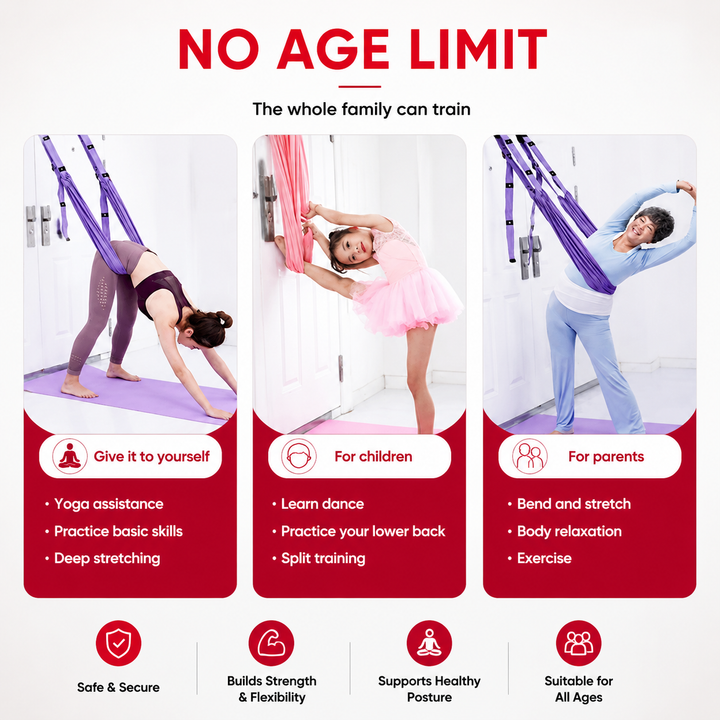Premium Aerial Yoga Strap Adjustable Stretching Belt Inversion Training Strap Polyester Cotton with Metal Buckle Portable Home Gym Yoga Daily Use