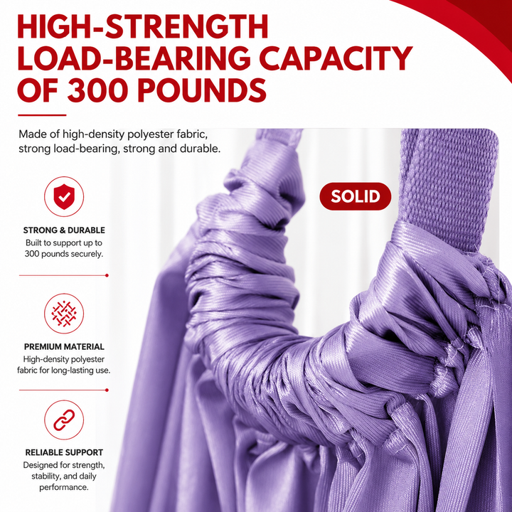 Premium Aerial Yoga Strap Adjustable Stretching Belt Inversion Training Strap Polyester Cotton with Metal Buckle Portable Home Gym Yoga Daily Use