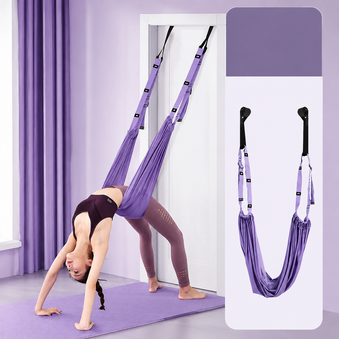 Premium Aerial Yoga Strap Adjustable Stretching Belt Inversion Training Strap Polyester Cotton with Metal Buckle Portable Home Gym Yoga Daily Use