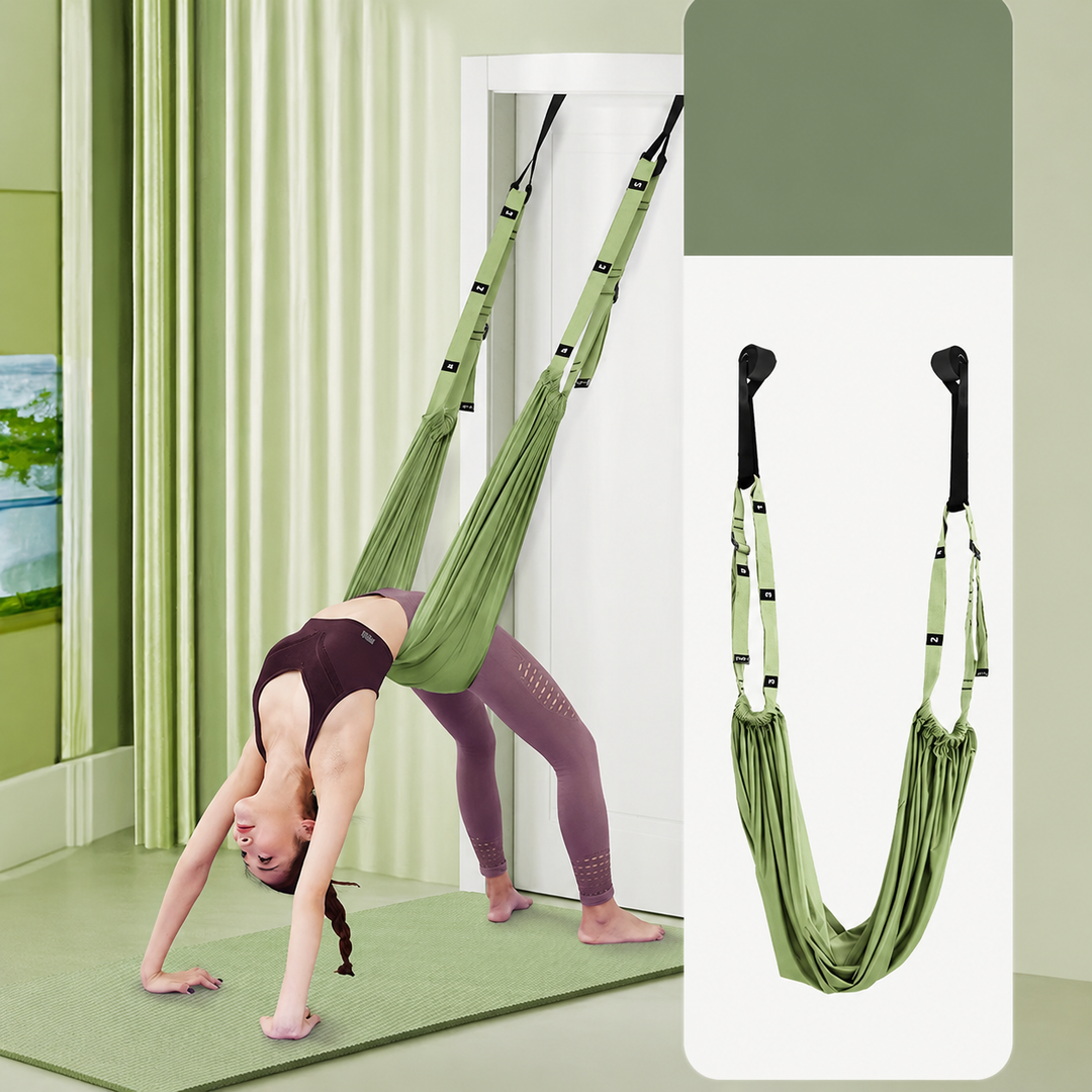 Premium Aerial Yoga Strap Adjustable Stretching Belt Inversion Training Strap Polyester Cotton with Metal Buckle Portable Home Gym Yoga Daily Use