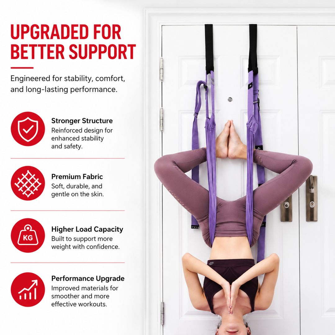 Premium Aerial Yoga Strap Adjustable Stretching Belt Inversion Training Strap Polyester Cotton with Metal Buckle Portable Home Gym Yoga Daily Use