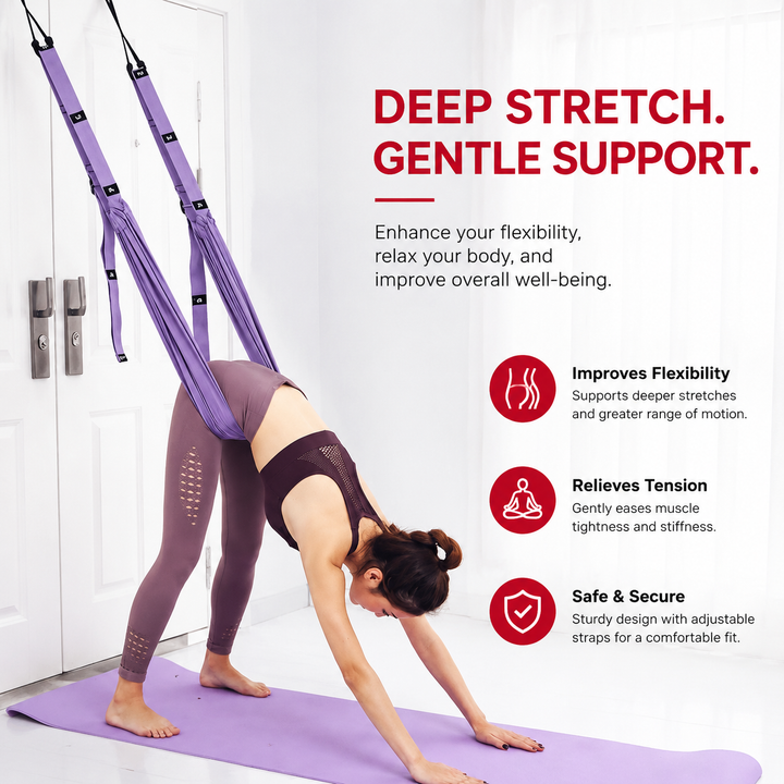 Premium Aerial Yoga Strap Adjustable Stretching Inversion Belt for Flexibility Training Leg Splits Metal Buckle Support Yoga Strap Green Purple Pink