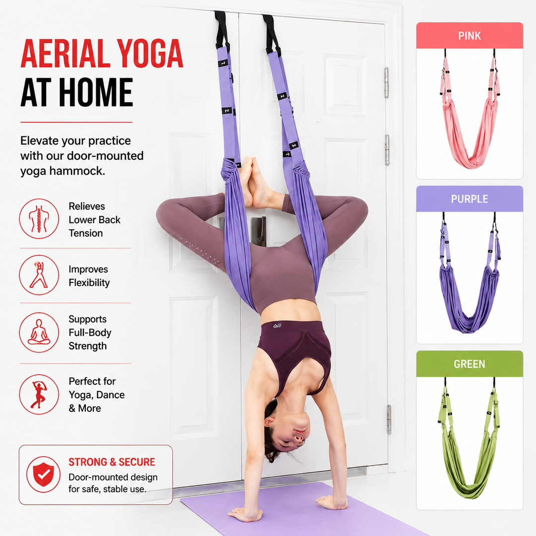 Premium Aerial Yoga Strap Adjustable Stretching Inversion Belt for Flexibility Training Leg Splits Metal Buckle Support Yoga Strap Green Purple Pink
