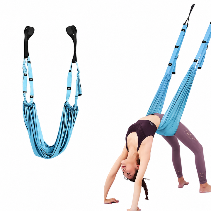 Premium Aerial Yoga Strap Adjustable Stretching Inversion Belt for Flexibility Training Leg Splits Metal Buckle Support Yoga Strap Green Purple Pink