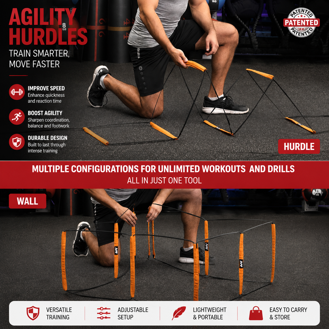 Premium Agility Ladder Soccer Football Training Speed Coordination Footwork Equipment 3-in-1 Drill Set Carry Bag Kids Adults Sports Training Tool