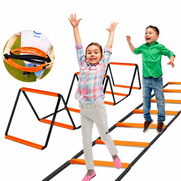 Premium Agility Ladder Soccer Football Training Speed Coordination Footwork Equipment 3-in-1 Drill Set Carry Bag Kids Adults Sports Training Tool