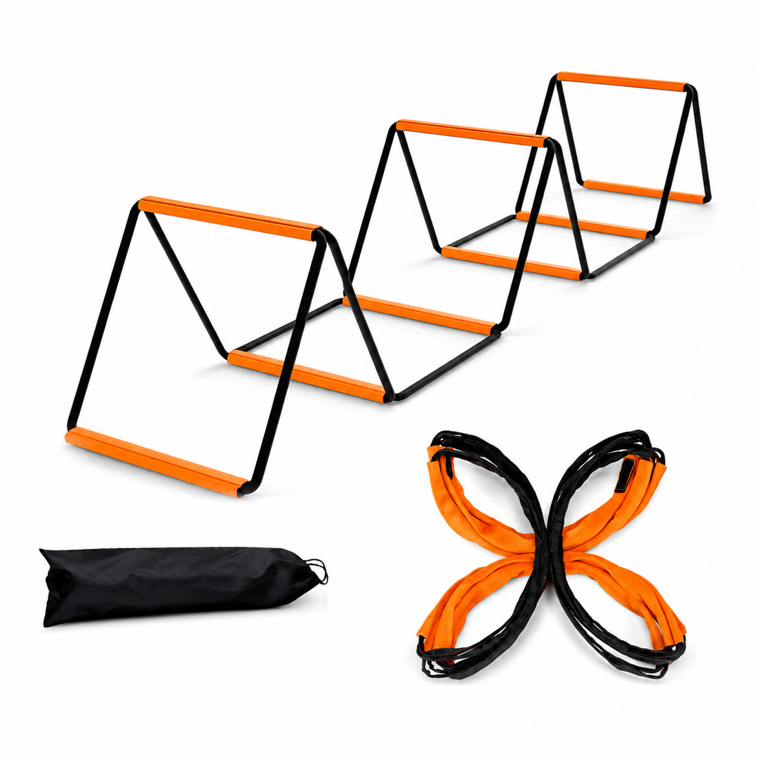 Premium Agility Ladder Soccer Football Training Speed Coordination Footwork Equipment 3-in-1 Drill Set Carry Bag Kids Adults Sports Training Tool
