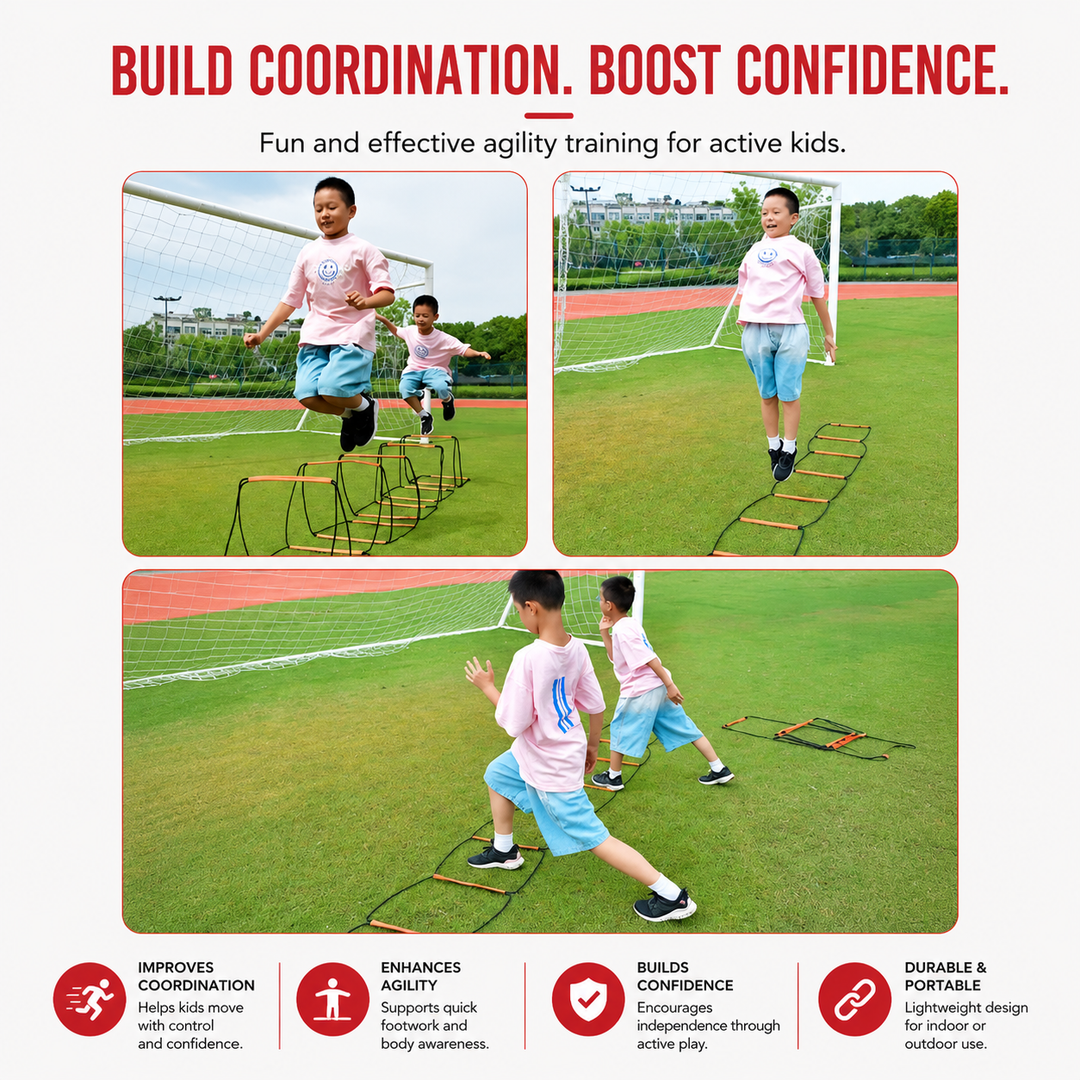 Premium Agility Ladder Speed Training Ladder Footwork Trainer Adjustable Sports Ladder Carry Bag Soccer Football Fitness Kids Adults Training Tool