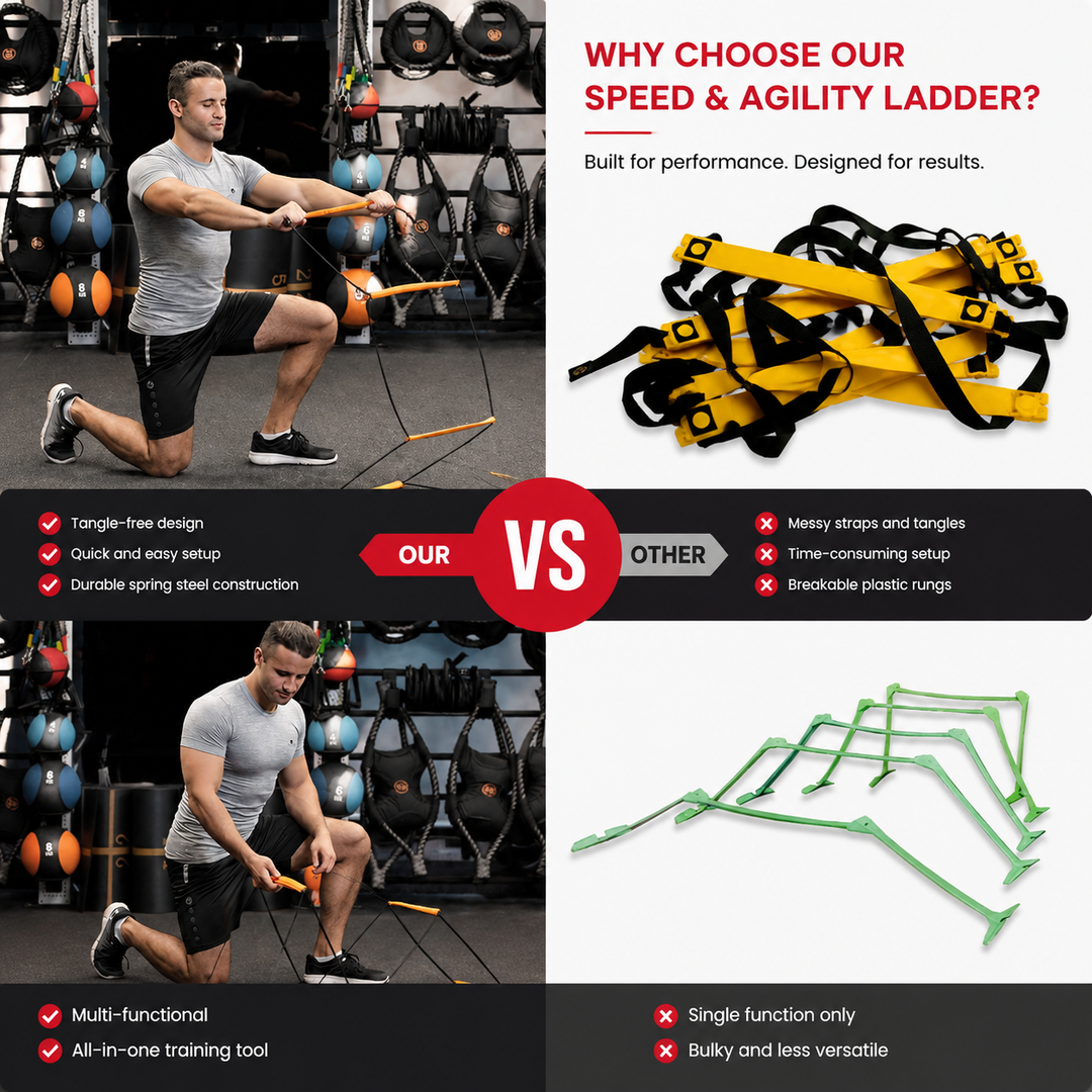 Premium Agility Ladder Speed Training Ladder Footwork Trainer Adjustable Sports Ladder Carry Bag Soccer Football Fitness Kids Adults Training Tool