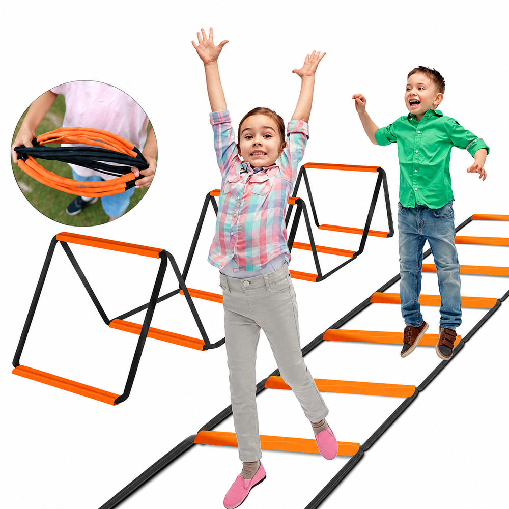 Premium Agility Ladder Speed Training Ladder Footwork Trainer Adjustable Sports Ladder Carry Bag Soccer Football Fitness Kids Adults Training Tool