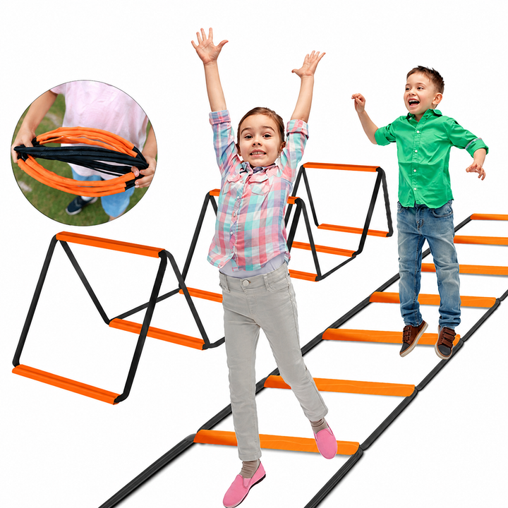 Premium Agility Ladder Speed Training Ladder Footwork Trainer Adjustable Sports Ladder Carry Bag Soccer Football Fitness Kids Adults Training Tool