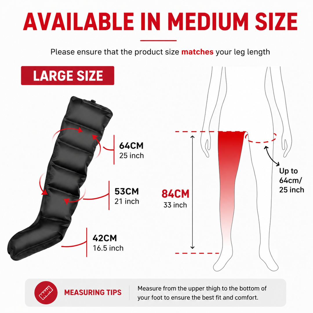 Premium Air Wave Leg Massager System Dynamic Air Compression Boots for Full Leg Foot Calf Massage Adjustable Intensity Home Spa Relaxation Device