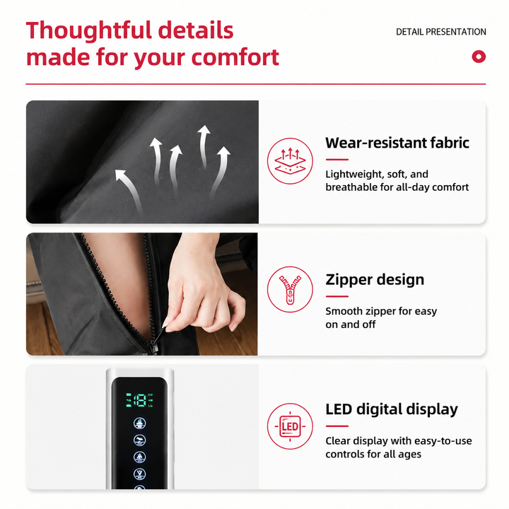 Premium Air Wave Leg Massager System Dynamic Air Compression Boots for Full Leg Foot Calf Massage Adjustable Intensity Home Spa Relaxation Device