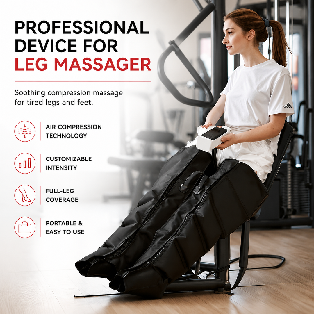 Premium Air Wave Leg Massager System Dynamic Air Compression Boots for Full Leg Foot Calf Massage Adjustable Intensity Home Spa Relaxation Device