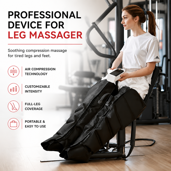 Premium Air Wave Leg Massager System Dynamic Air Compression Boots for Full Leg Foot Calf Massage Adjustable Intensity Home Spa Relaxation Device