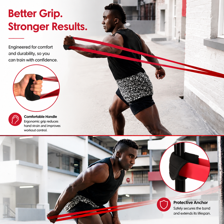 Premium All In One Pull Up Resistance Band Set 5 Levels 5–125 LB Latex Resistance Bands with Handles Door Anchor Carry Bag Full Body Home Workout Fitness Kit