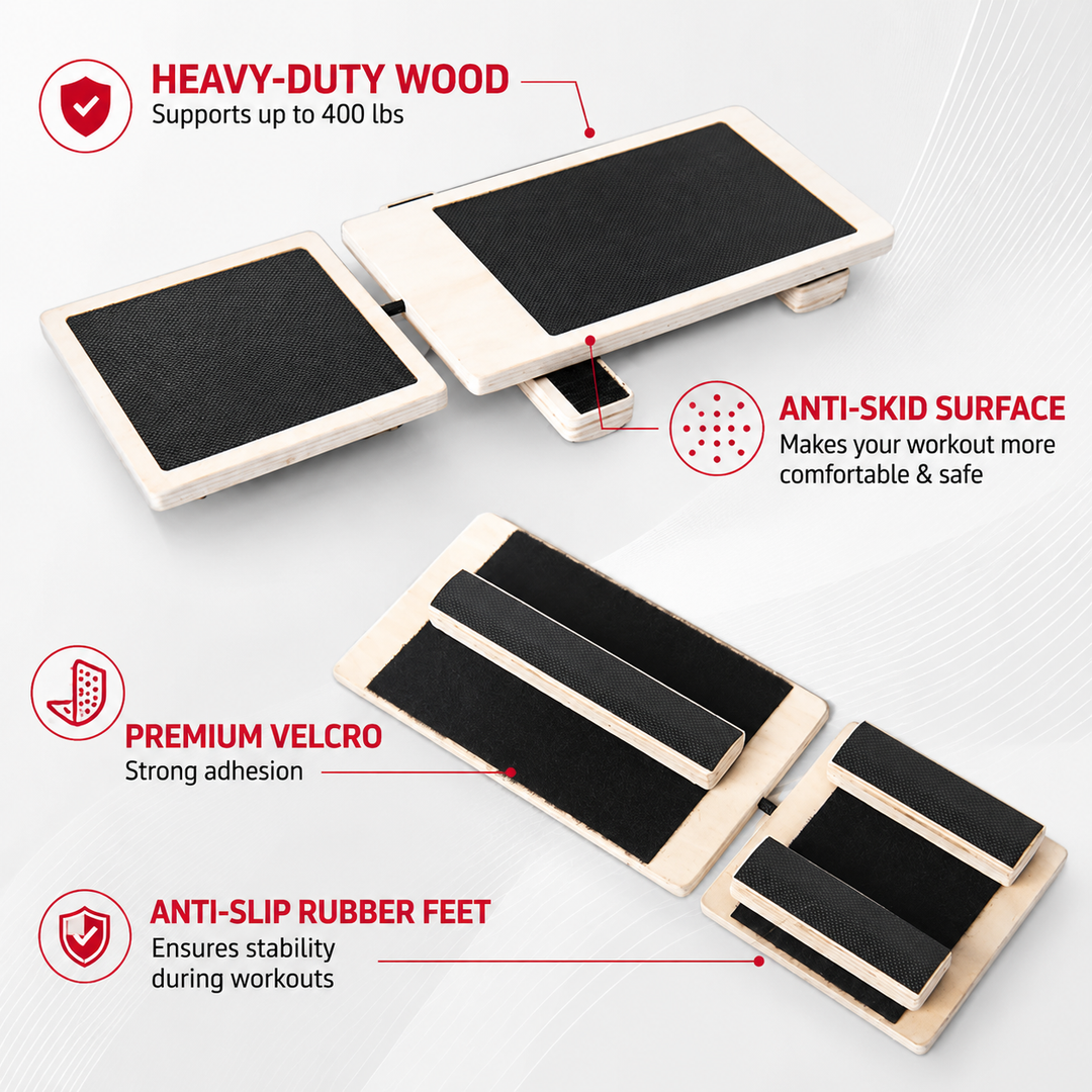 Premium Ankle Balance Board Wooden Foot Trainer Stability Board Pilates Balance Training Foot Strength Portable 30×10.8cm Home Gym Exercise Tool