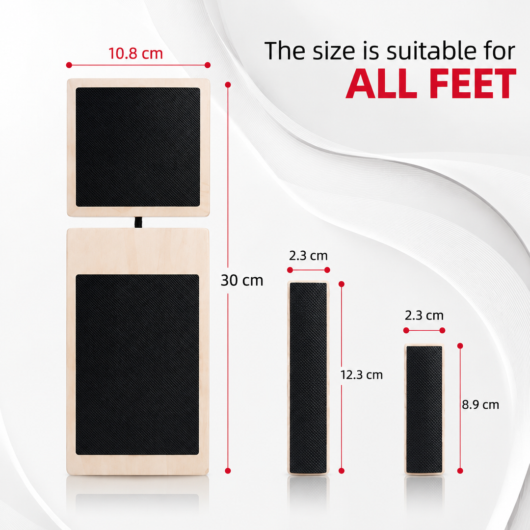Premium Ankle Balance Board Wooden Foot Trainer Stability Board Pilates Balance Training Foot Strength Portable 30×10.8cm Home Gym Exercise Tool