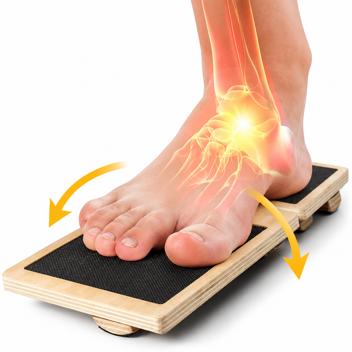 Premium Ankle Balance Board Wooden Foot Trainer Stability Board Pilates Balance Training Foot Strength Portable 30×10.8cm Home Gym Exercise Tool