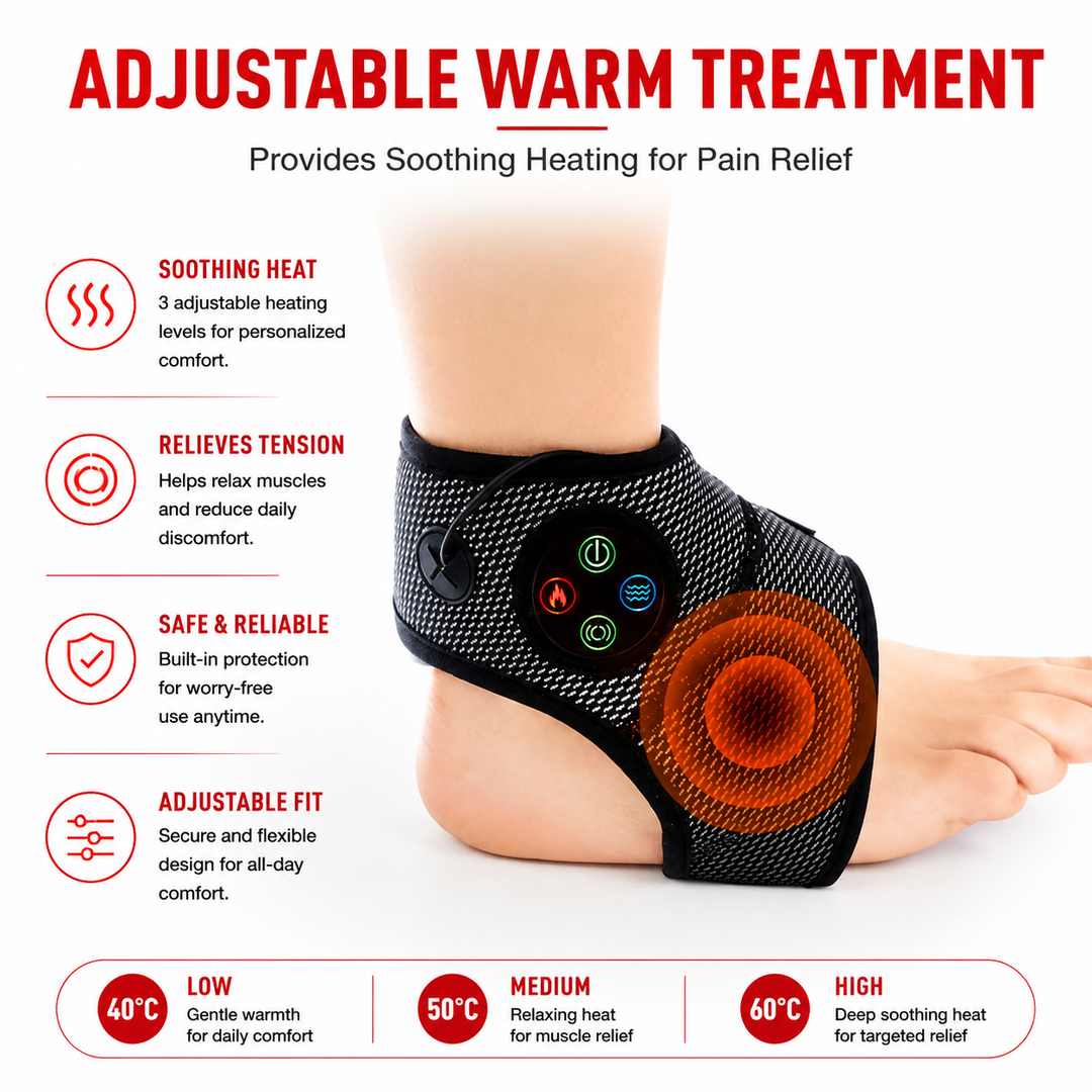 Premium Ankle Massager Air Compression Foot Massager Adjustable Intensity USB Rechargeable Lightweight Ankle Brace Pain Relief Home Therapy Device