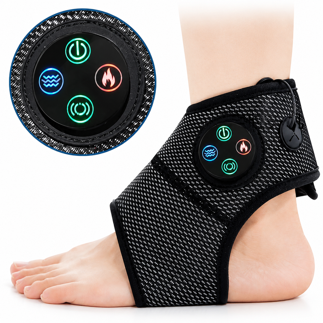 Premium Ankle Massager Air Compression Foot Massager Adjustable Intensity USB Rechargeable Lightweight Ankle Brace Pain Relief Home Therapy Device