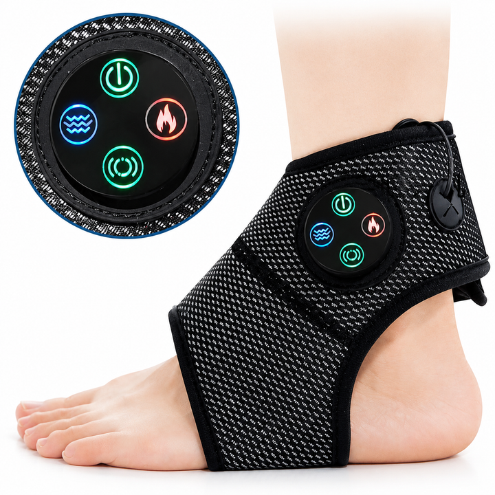 Premium Ankle Massager Air Compression Foot Massager Adjustable Intensity USB Rechargeable Lightweight Ankle Brace Pain Relief Home Therapy Device