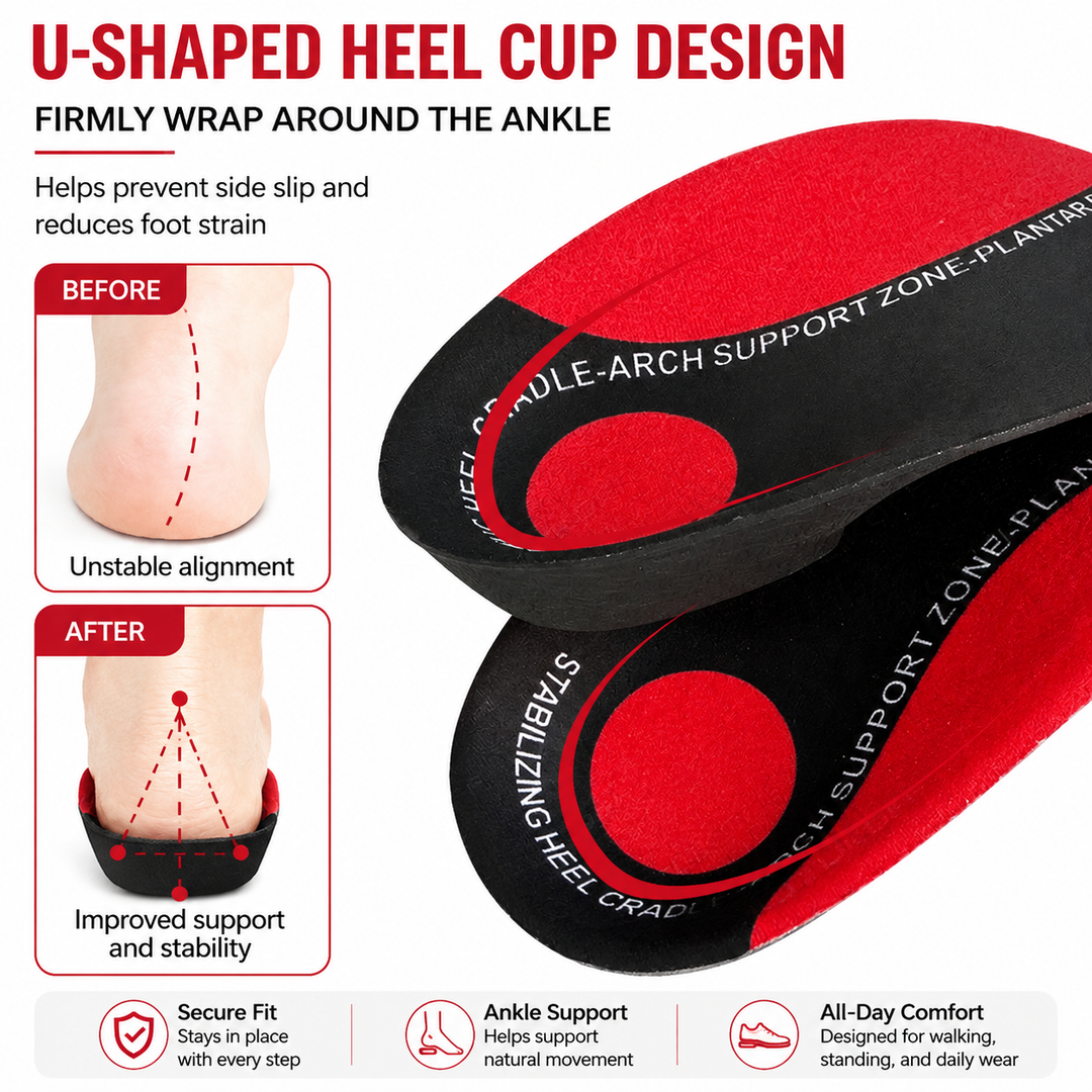 Premium Arch Support Insoles Orthopedic Shoe Inserts Men Women Shock Absorption Plantar Fasciitis Relief Anti Slip Heel Cushion Comfort EU 34-46