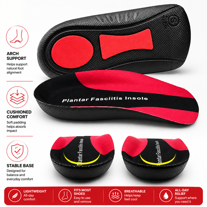 Premium Arch Support Insoles Orthopedic Shoe Inserts Men Women Shock Absorption Plantar Fasciitis Relief Anti Slip Heel Cushion Comfort EU 34-46