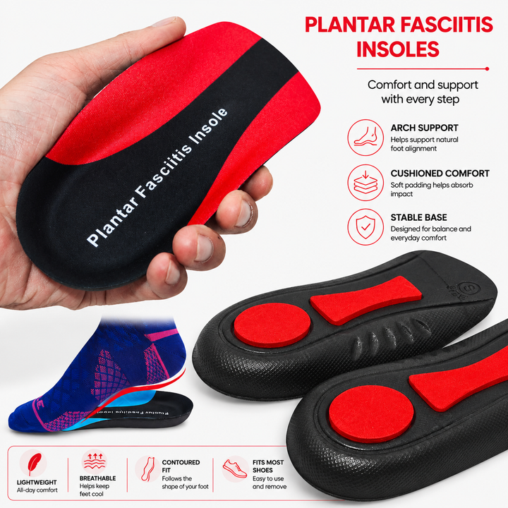 Premium Arch Support Insoles Orthopedic Shoe Inserts Men Women Shock Absorption Plantar Fasciitis Relief Anti Slip Heel Cushion Comfort EU 34-46