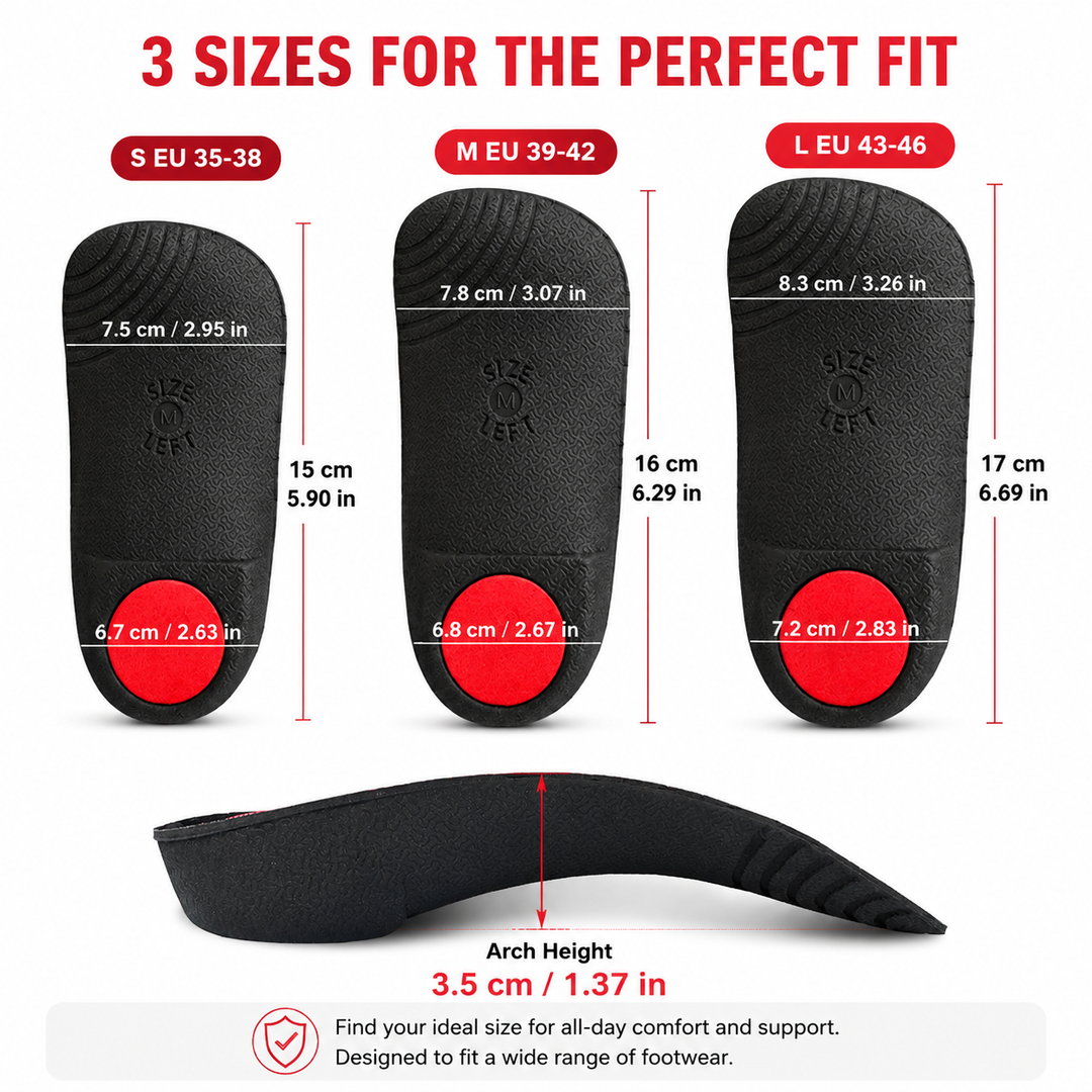 Premium Arch Support Insoles Orthopedic Shoe Inserts Men Women Shock Absorption Plantar Fasciitis Relief Anti Slip Heel Cushion Comfort EU 34-46