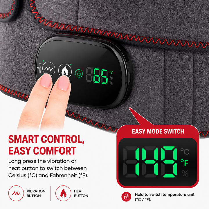 Premium Back Massager Belt with Heat Cordless Lumbar Heating Pad Red Light Vibration Massage 5000mAh Rechargeable Waist Support Pain Relief Device