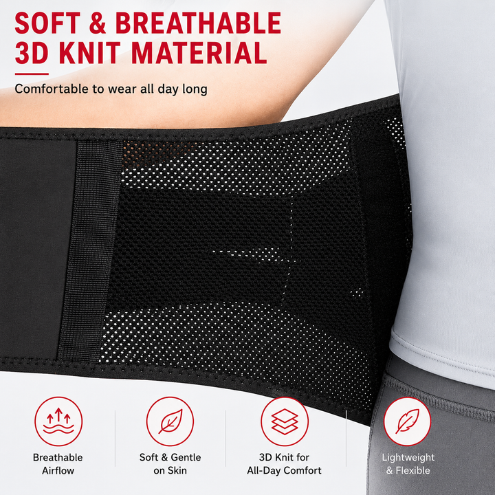Premium Back Support Belt Lumbar Support Brace for Lower Back Pain Adjustable Compression Posture Support Belt for Work Gym Lifting Daily Use Belted