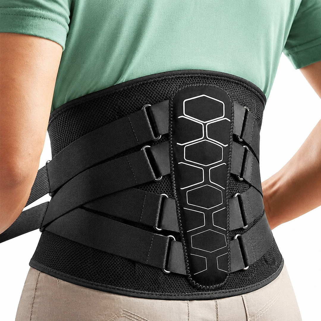 Premium Back Support Belt Lumbar Support Brace for Lower Back Pain Adjustable Compression Posture Support Belt for Work Gym Lifting Daily Use Belted