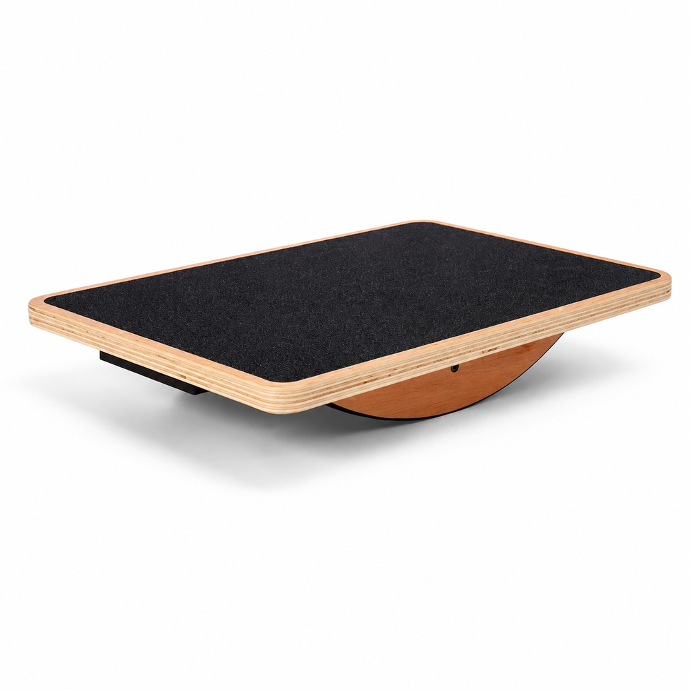 Premium Balance Board 360 Degree Wobble Trainer Anti Slip Wooden Board Rubber Base Core Stability Trainer for Home Office Gym Daily Use Fitness Training