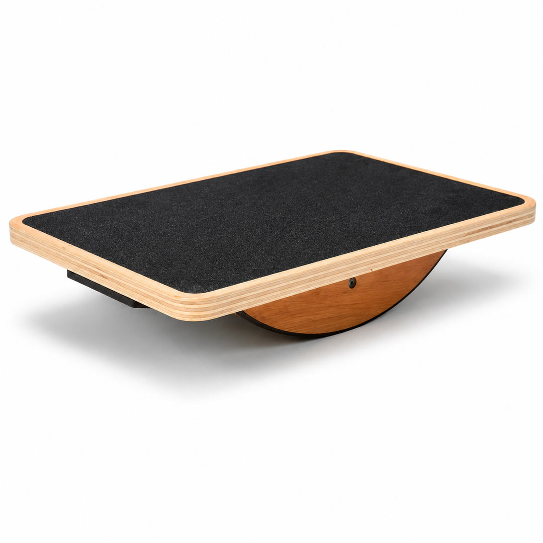 Premium Balance Board 360° Wobble Trainer Core Stability Balance Training Anti Slip Wooden Board Rubber Base Silent Home Gym Office Exercise Platform