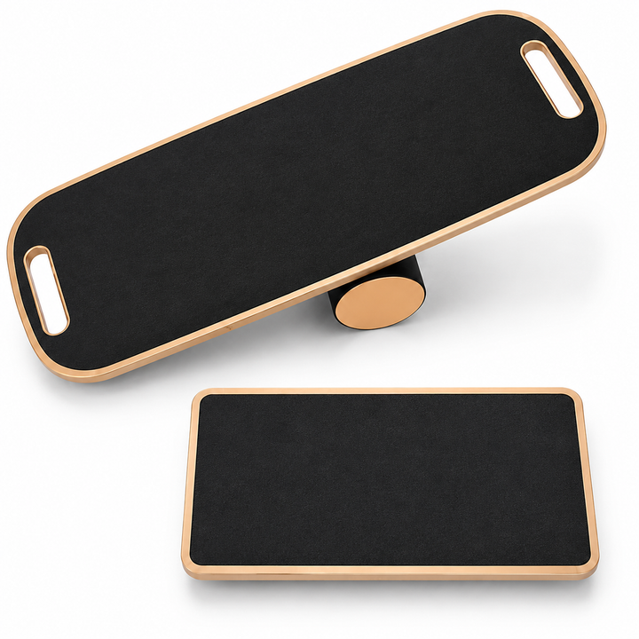 Premium Balance Board 360° Wobble Trainer Core Stability Balance Training Anti Slip Wooden Board Rubber Base Silent Home Gym Office Exercise Platform