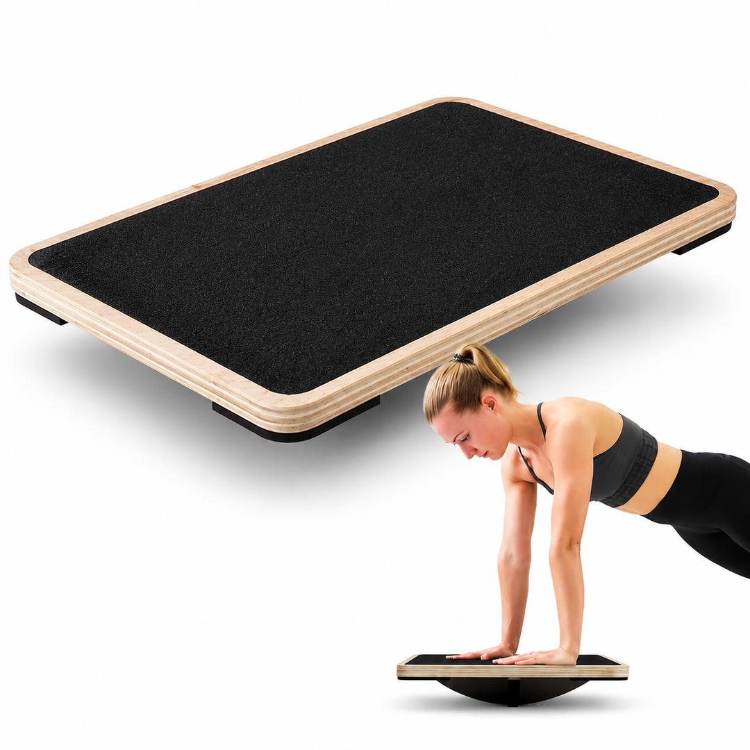 Premium Balance Board 360° Wobble Trainer Core Stability Balance Training Anti Slip Wooden Board Rubber Base Silent Home Gym Office Exercise Platform