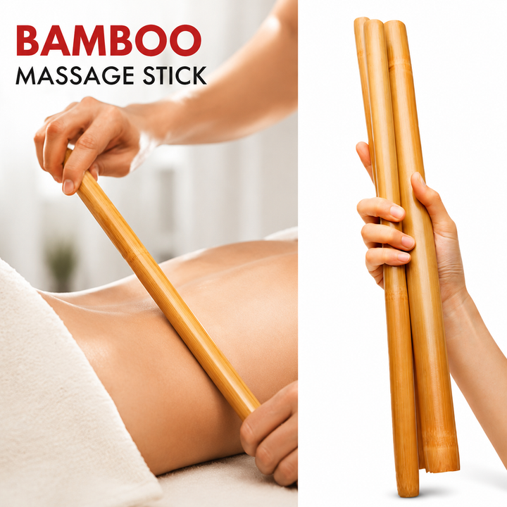 Premium Bamboo Massage Stick Set Natural Gua Sha Fascia Muscle Relaxation Body Massage Tool Anti Cellulite Sculpting Stick Kit Eco Friendly Portable