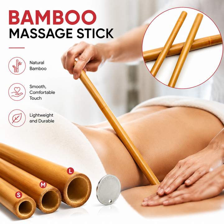 Premium Bamboo Massage Stick Set Natural Gua Sha Fascia Muscle Relaxation Body Massage Tool Anti Cellulite Sculpting Stick Kit Eco Friendly Portable
