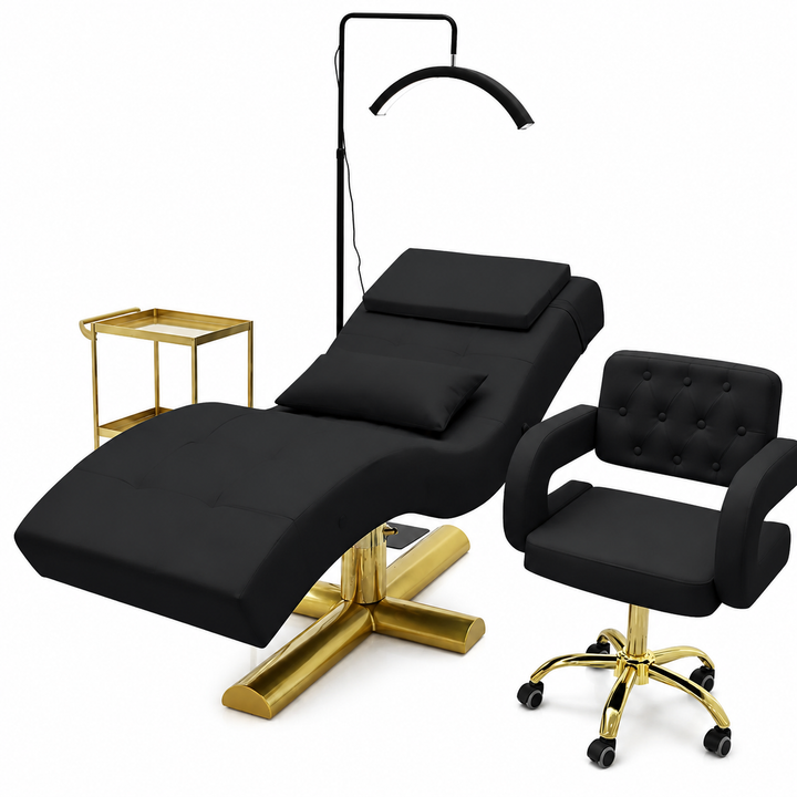 Premium Beauty Care Bed Facial Hydrotherapy Head Massage Table Foldable Spa Treatment Chair Genuine Leather Adjustable Reclining Salon Furniture