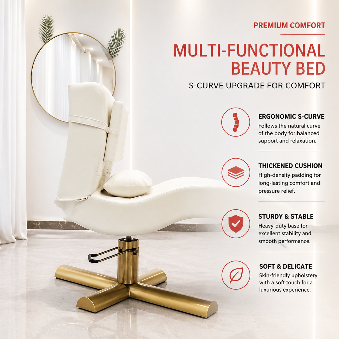 Premium Beauty Care Bed Facial Hydrotherapy Head Massage Table Foldable Spa Treatment Chair Genuine Leather Adjustable Reclining Salon Furniture